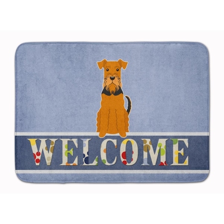 Carolines Treasures Airedale Welcome Machine Washable Memory Foam Mat BB5622RUG
